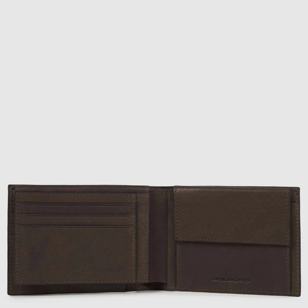 Pánská peněženka s výklopným okénkem na průkaz totožnosti a kapsou na mince