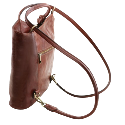 TUSCANY LEATHER Dámský kožený přeměnitelný batoh na rameno
