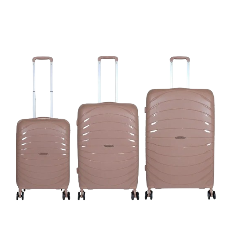 Sada kufrů z polypropylenu s TSA zámkem 55/66/77CM Monopol Denver Růžová