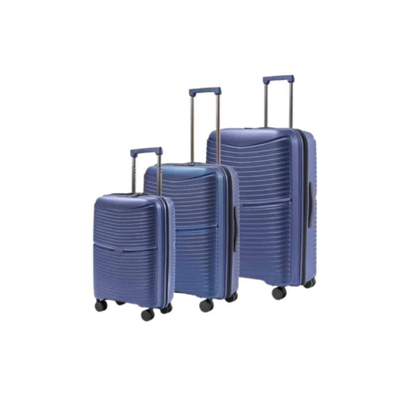 Blumoonky Sada 3 kufry spinner 55cm 66cm 77cm Modrý Polypropylen Rozšiřitelný